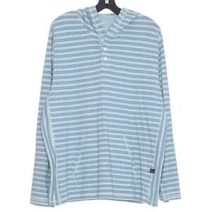 Rails Weston Hoodie Pullover Coastal Academia Nautical Seafoam Stripe Size Large